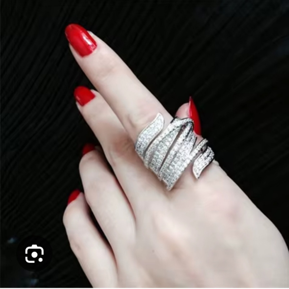 925 Silver Wrap Around Cocktail Ring SIZE 8 - Picture 4 of 4